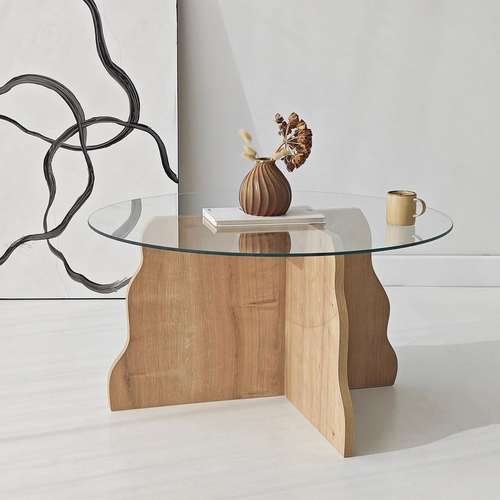 Coffee Tables Butterfly - Sapphire Oak / Transparent