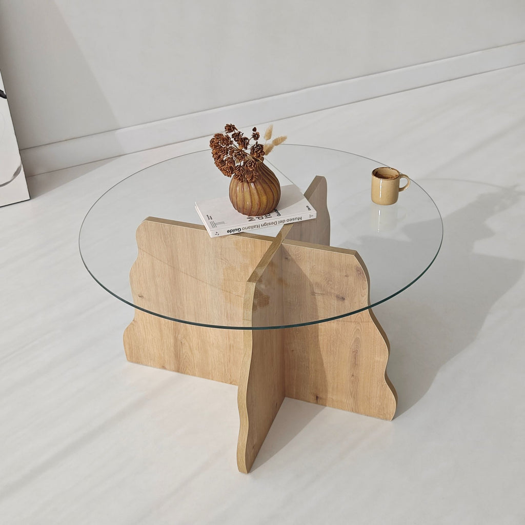Coffee Tables Butterfly - Sapphire Oak / Transparent