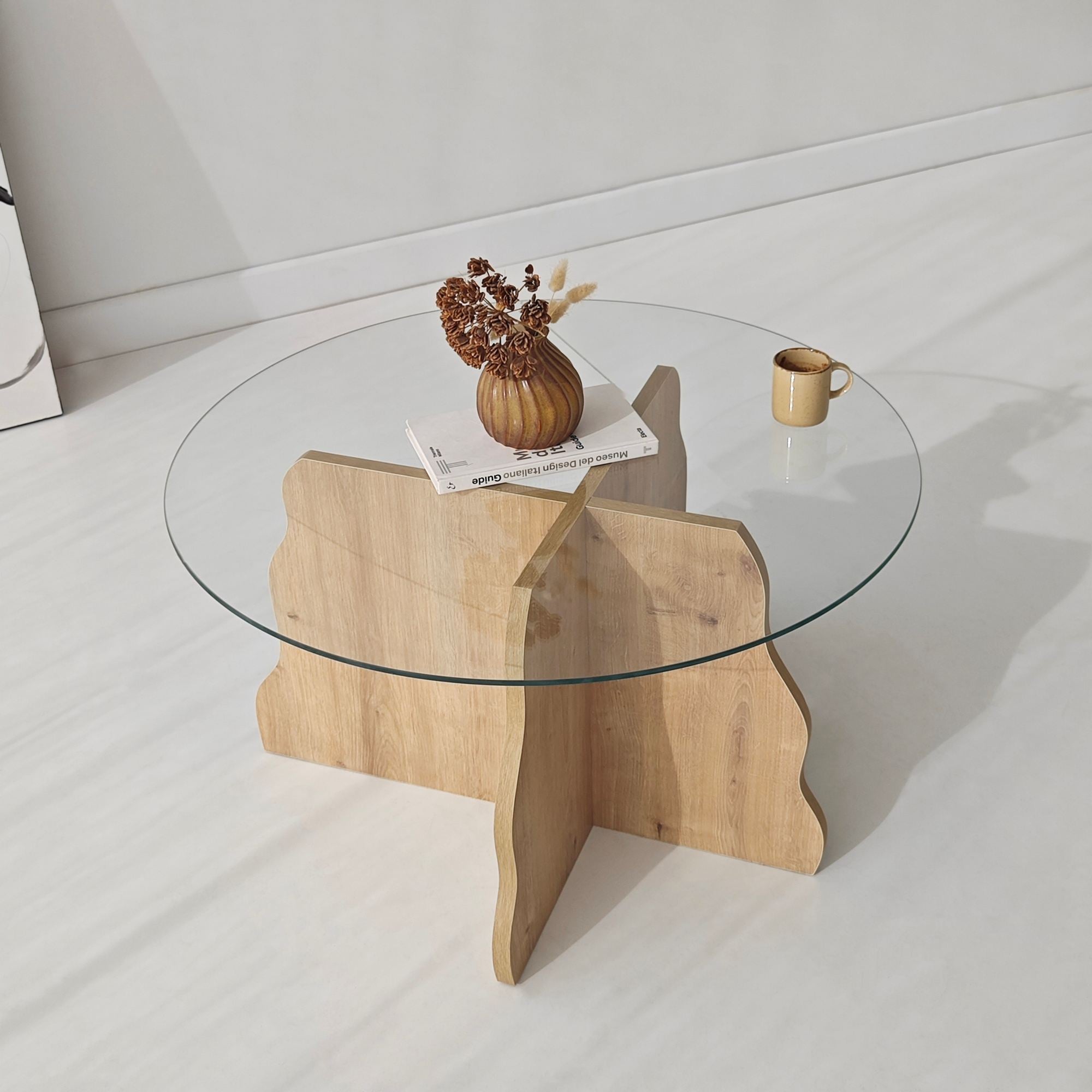 Coffee Tables Butterfly - Sapphire Oak / Transparent