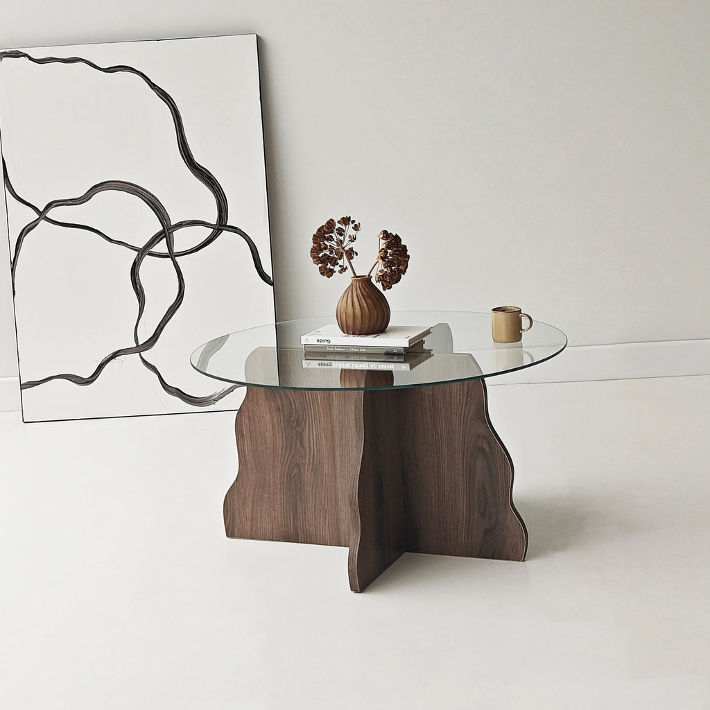 Tables Basses Butterfly - Noyer / Transparent
