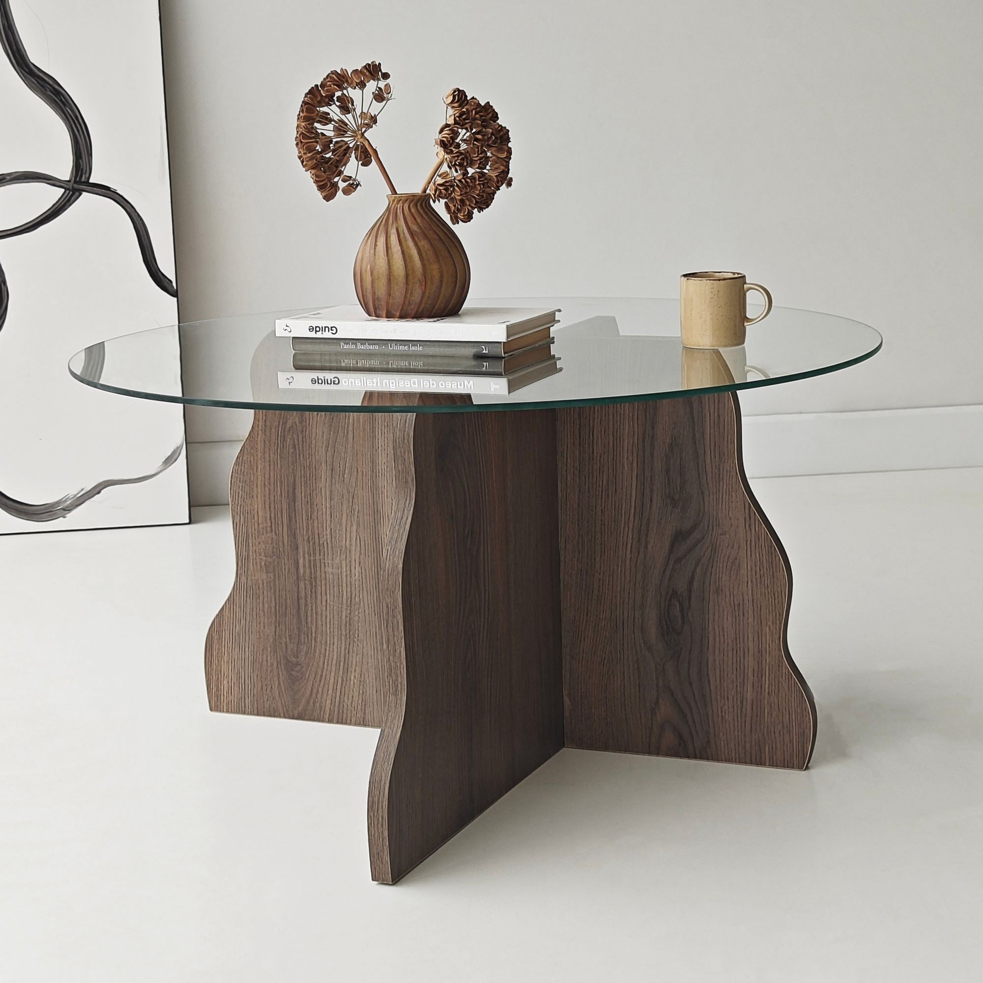 Tables Basses Butterfly - Noyer / Transparent