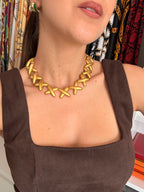 Collar Dorado Vintage - Eslabones Cruz