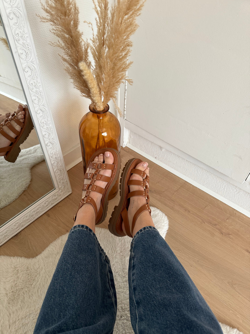 Sandalias Gladiadora Cléo Camel