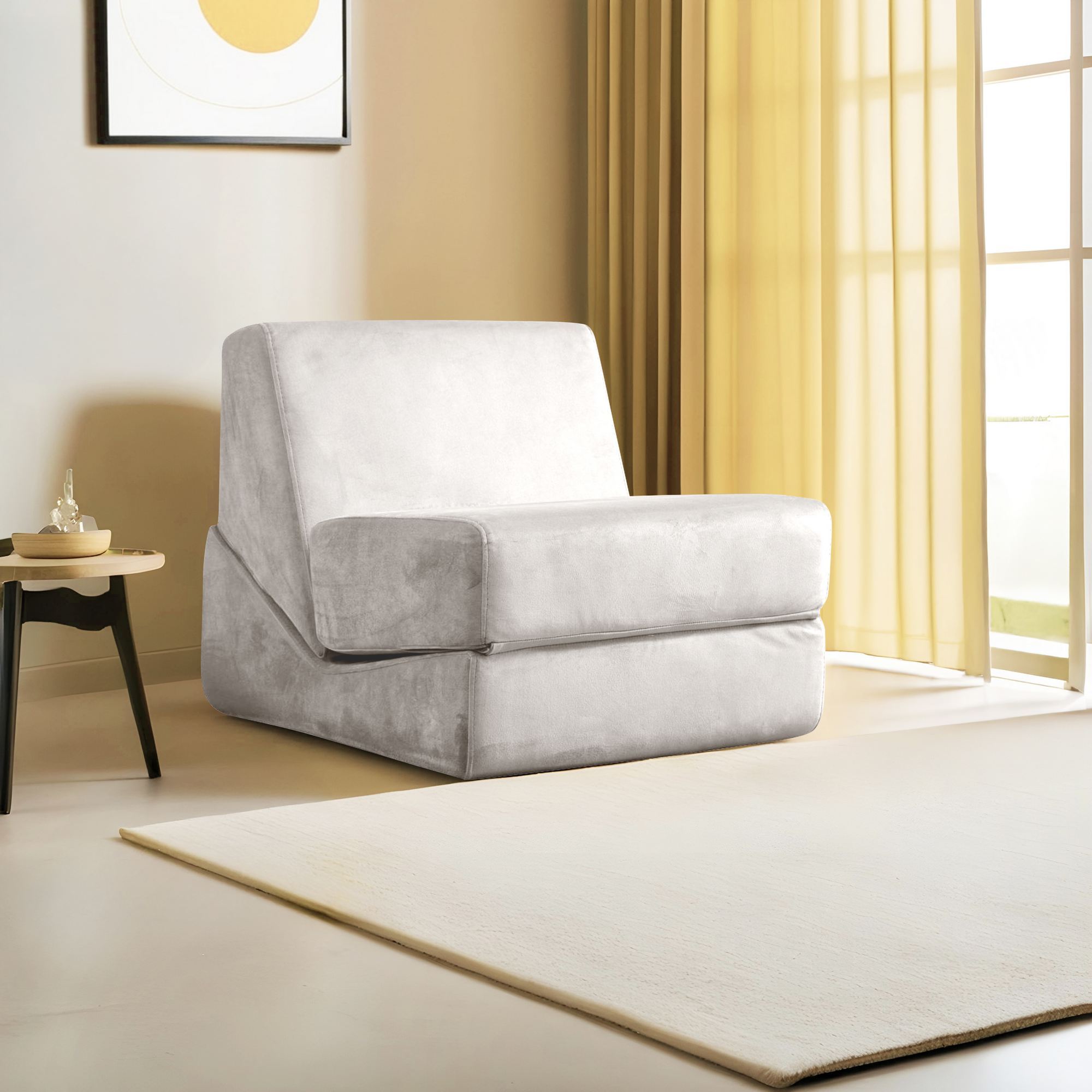 1-Seater Convertible Sofa Bed Origami - Cream