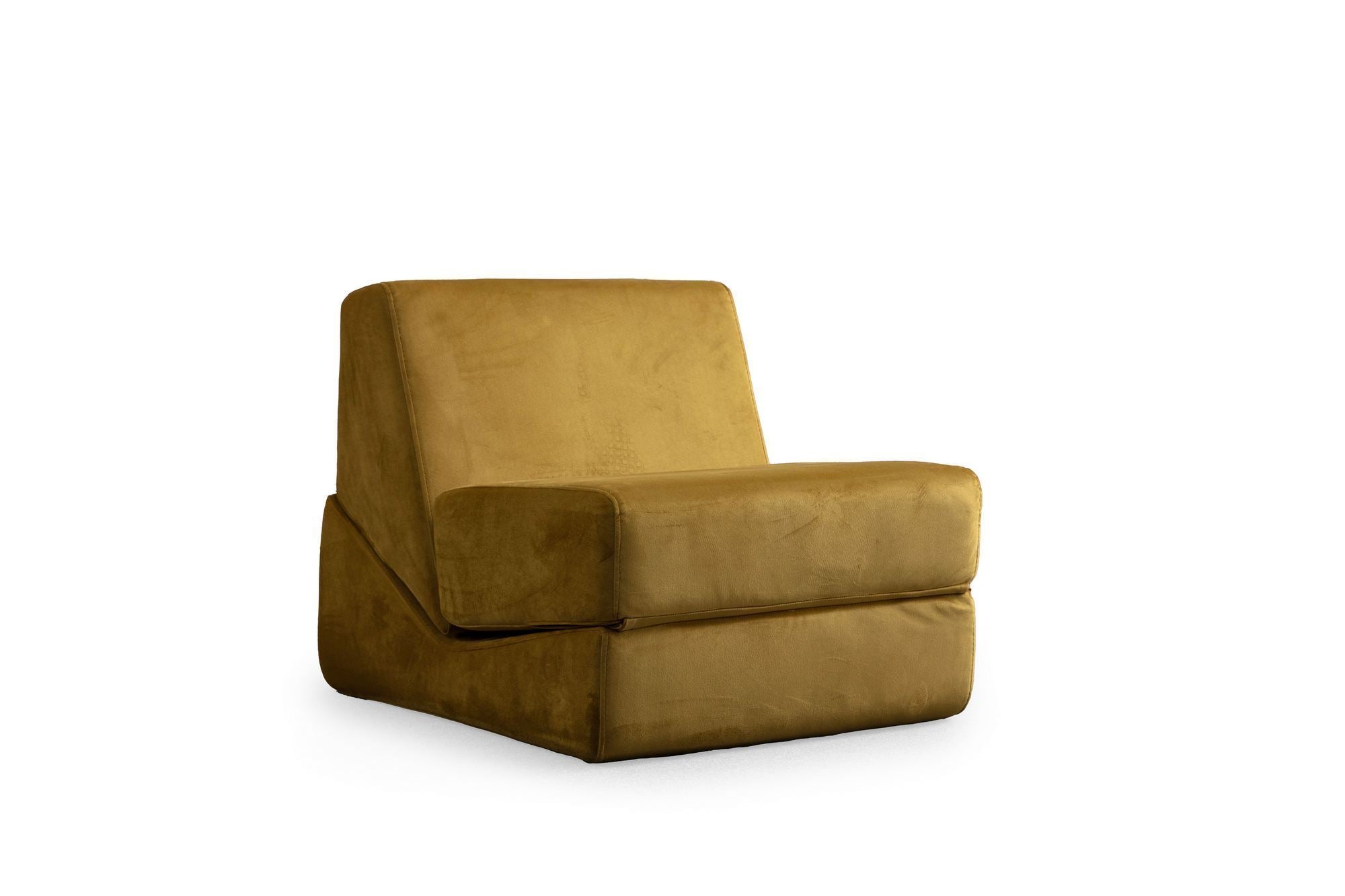 1-Seater Convertible Sofa Bed Origami - Mustard