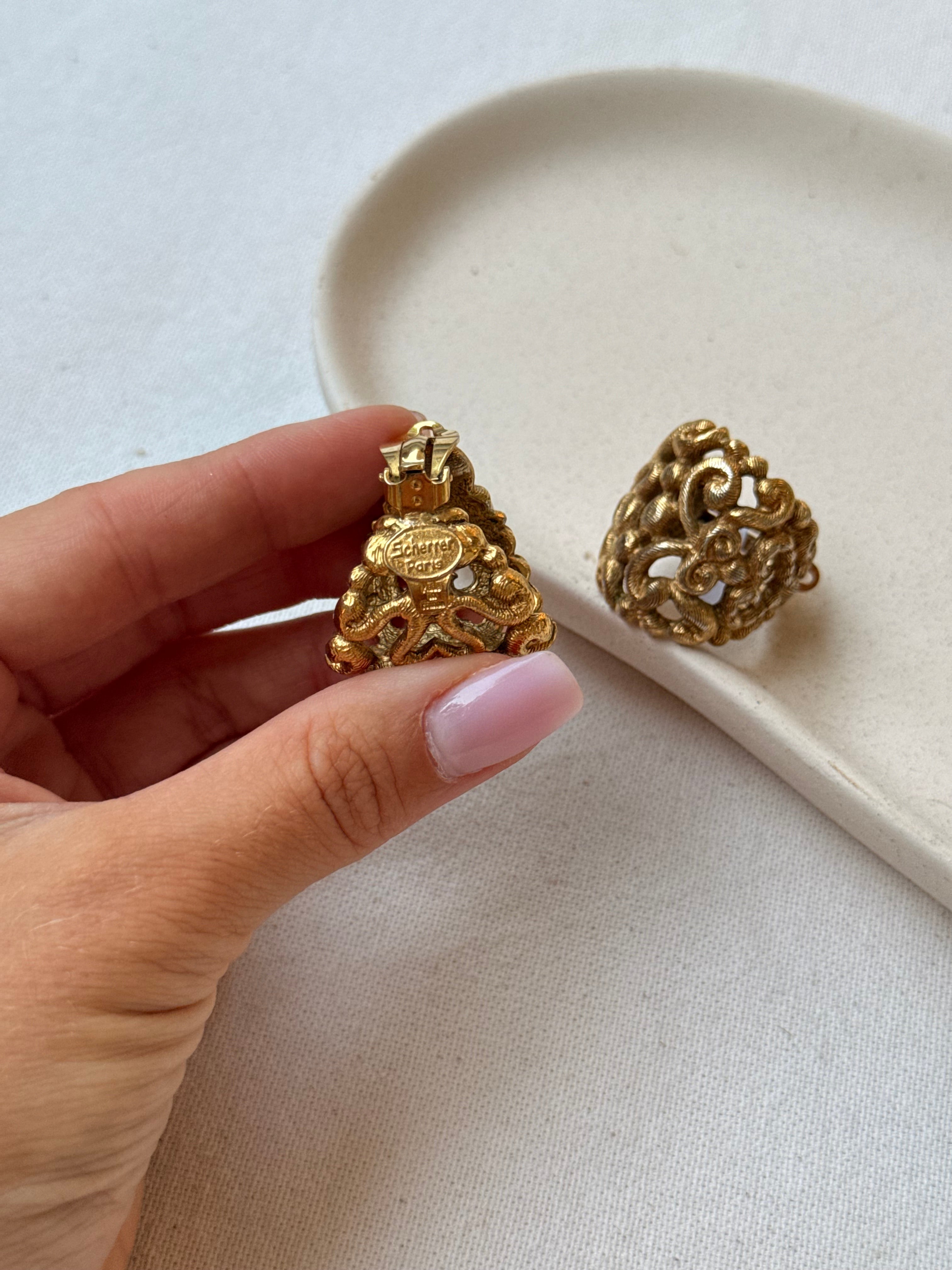 Pendientes Scherrer vintage - Criollas anchas caladas