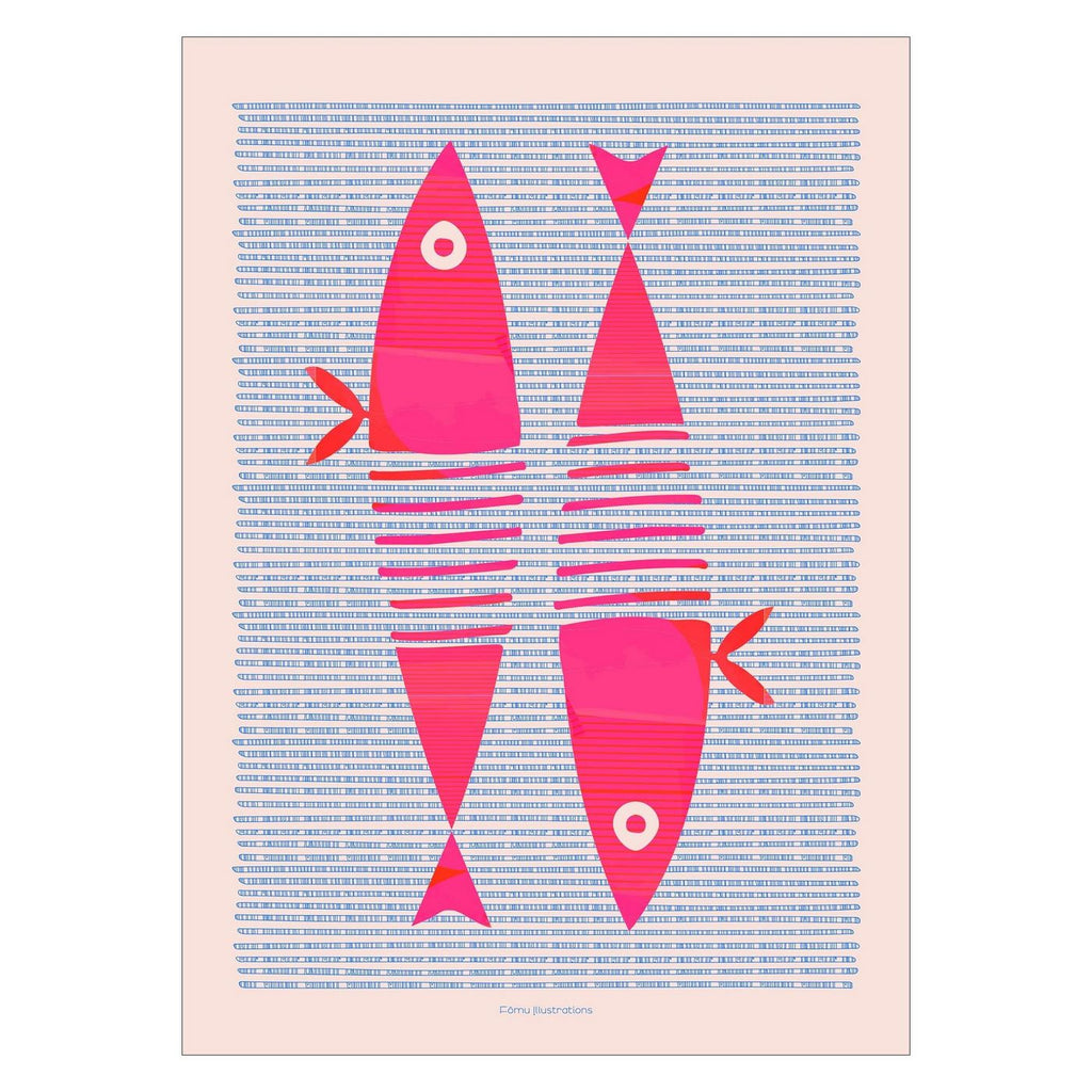 Fōmu Illustrations - Pesci, rosa