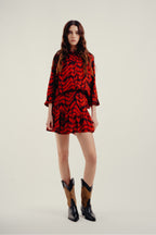 The Red Ethnic Zebra Jill Blouse