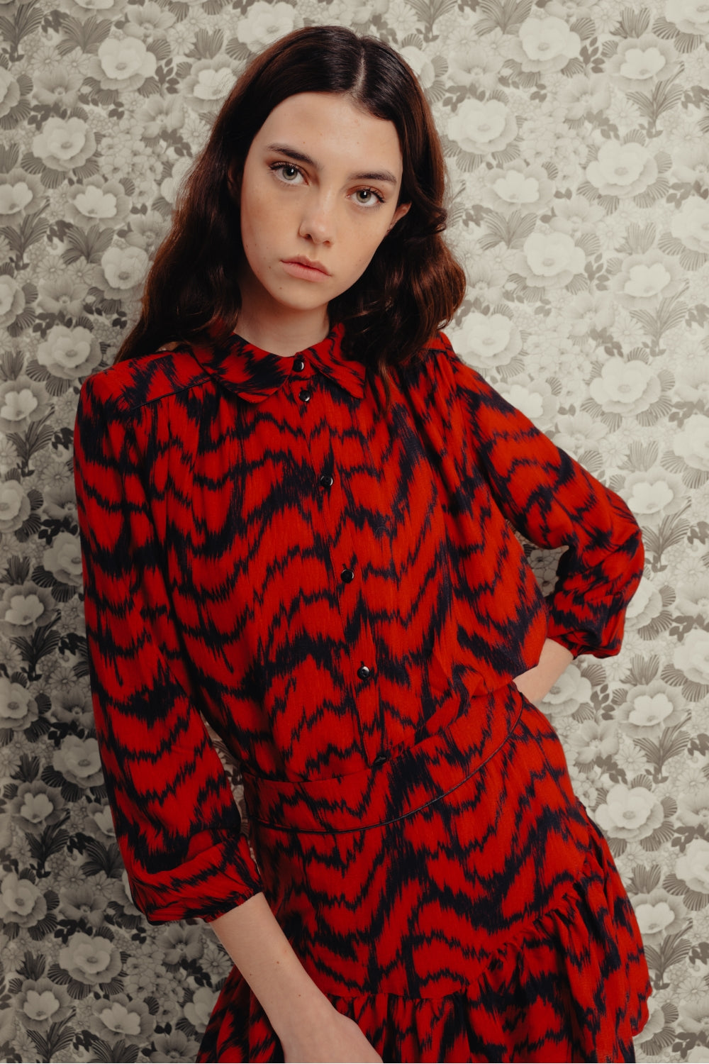 The Red Ethnic Zebra Jill Blouse