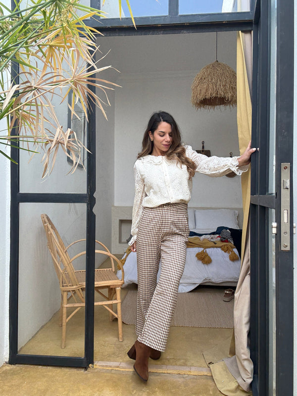 Pantalón Vichy Camel