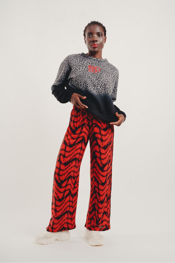 Los pantalones rojos de cebra Tracy