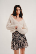 The Rita Black Flower Mini Skirt