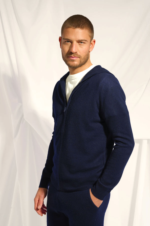 Chaqueta con Cremallera y Capucha - Elliot - Navy