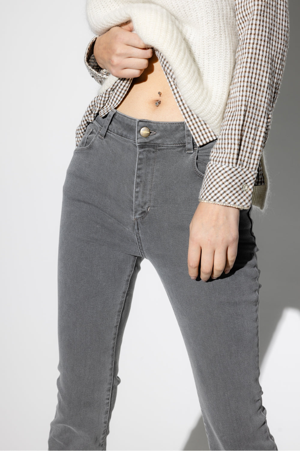 Le Jean Davis Trompette Gris Délavé