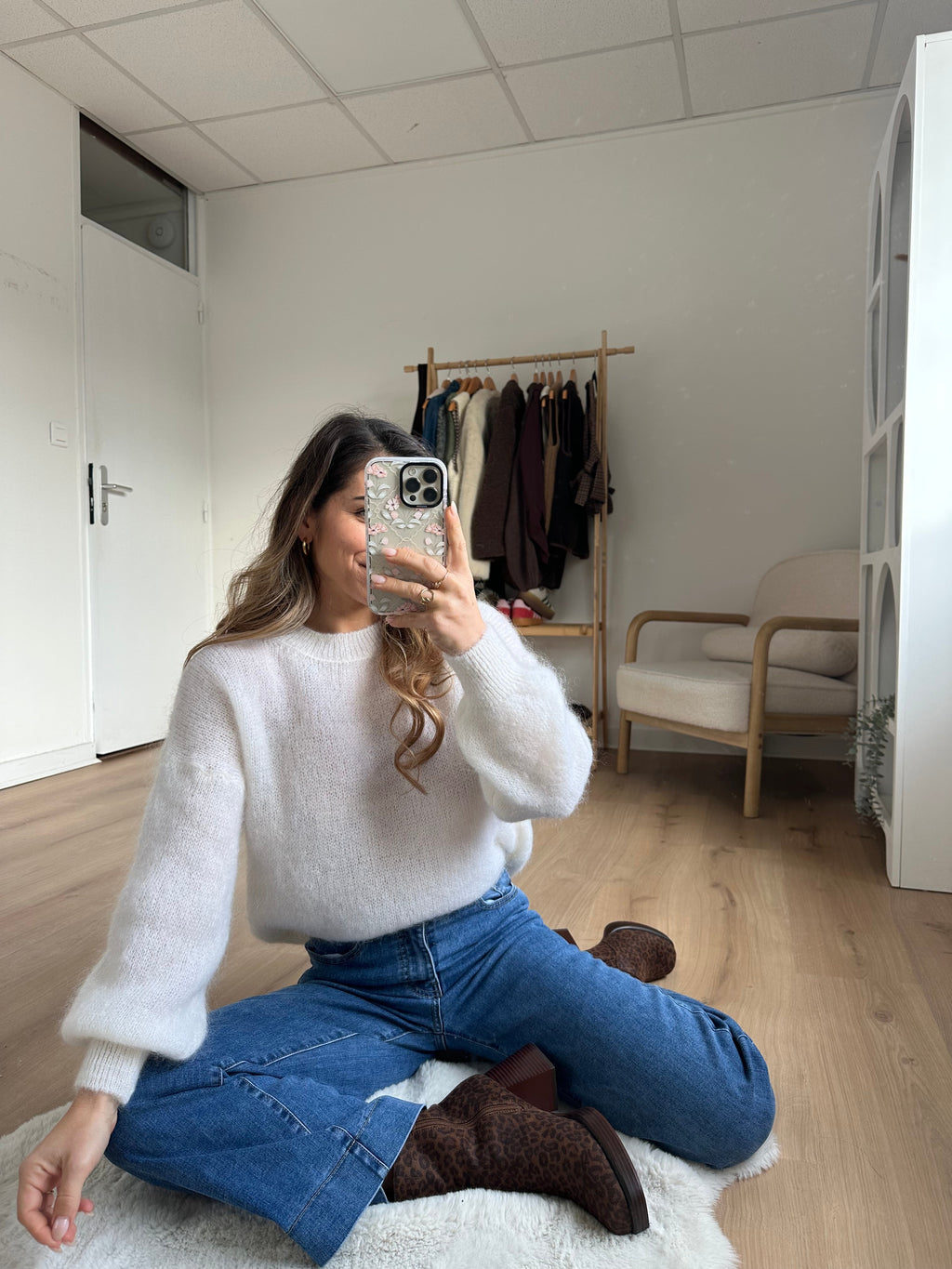 Punto Gaia De Mohair Y Lana Blanco