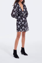 The Kooples - Robe Portefeuille Noir - Femme