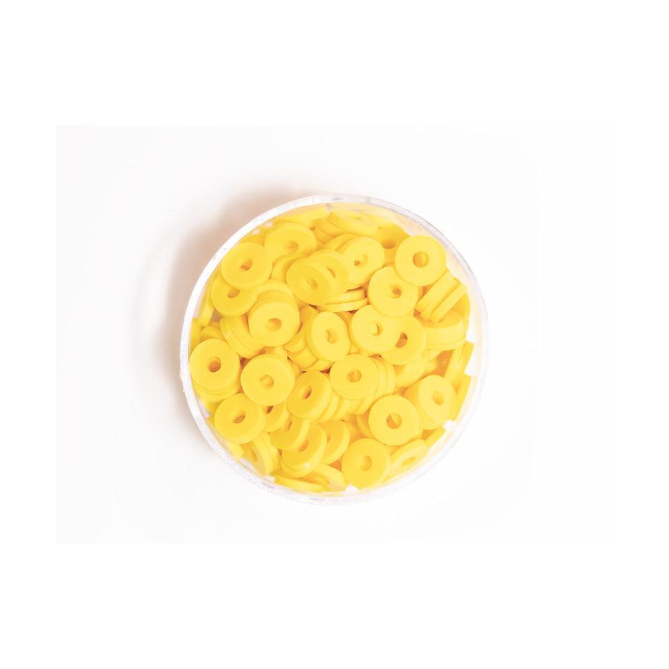 Boite De Perles Rondelles Heishi 6 Mm - Jaune