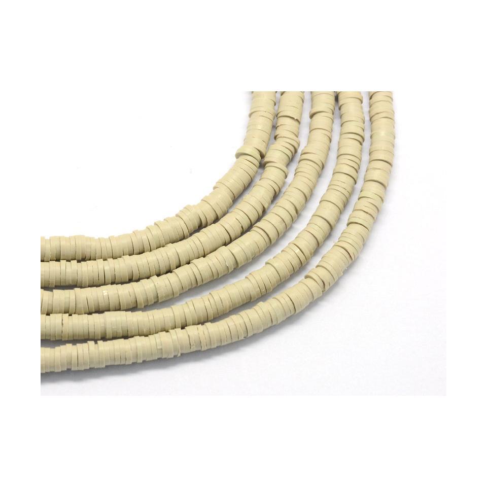 Boite De Perles Rondelles Heishi 6 Mm - Taupe