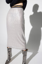La falda de lentejuelas gris Henriette