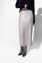 La falda de lentejuelas gris Henriette