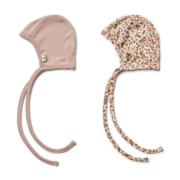 2 Bonnets En Laine Billie - Rose Flowers - Bébé