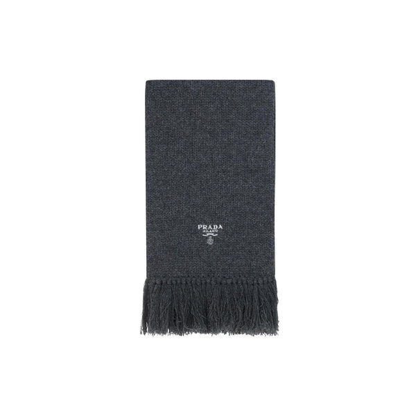Prada - Logo Cashmere Scarf - Men - Gray