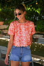 Liza Sequin Blouse - Orange