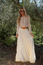 Falda larga Chloé - Crema