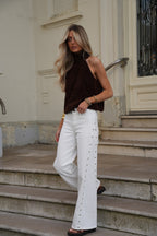 Fedy Studded Jeans - Ecru