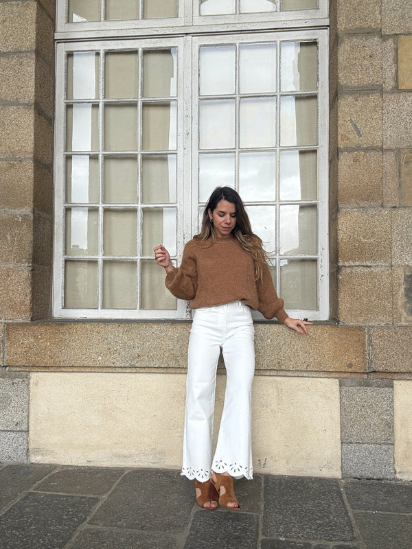 Jean cropped broderies Lola