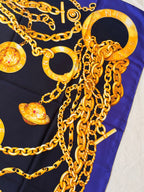 Céline Scarf – Gold Chains and Medallions
