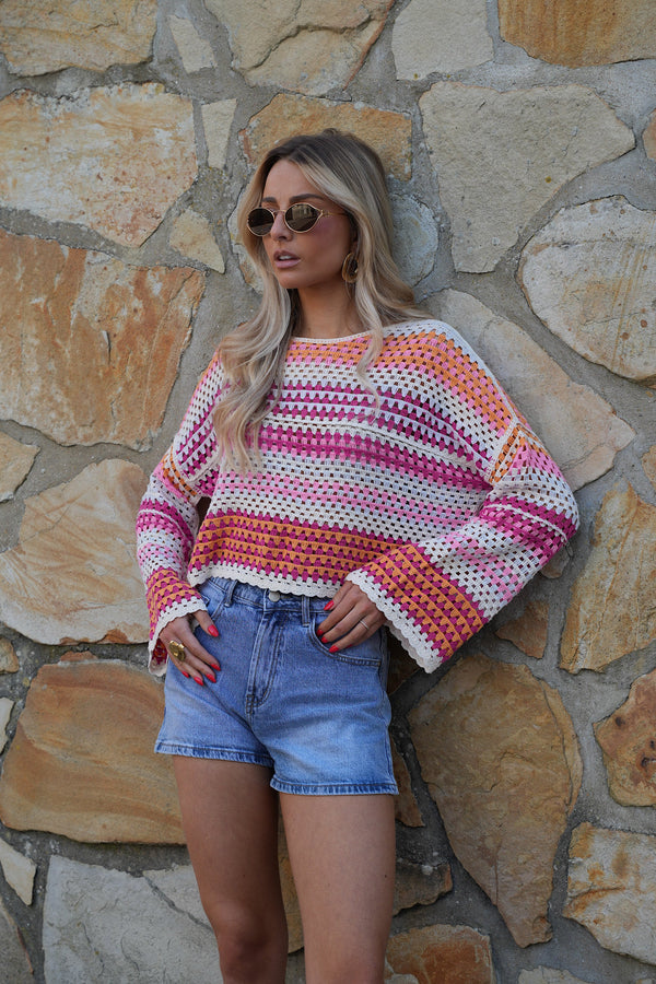 Blusa Roy de crochet - Colorida