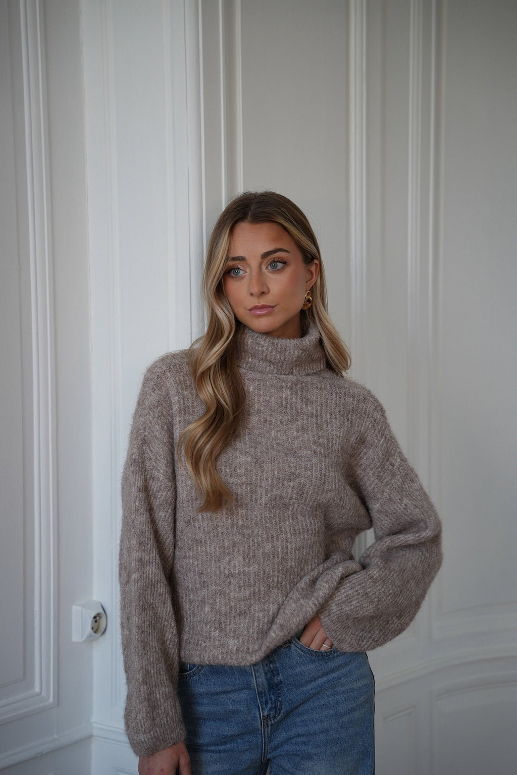 Pull Col Roulé Sora - Taupe