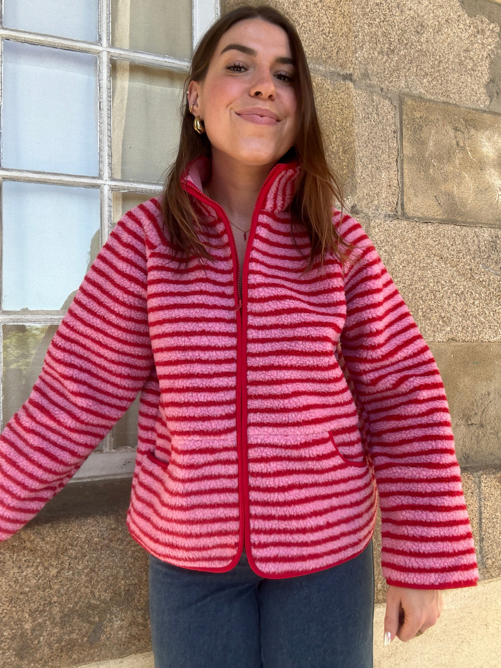 Carmen Striped Fleece Jacket