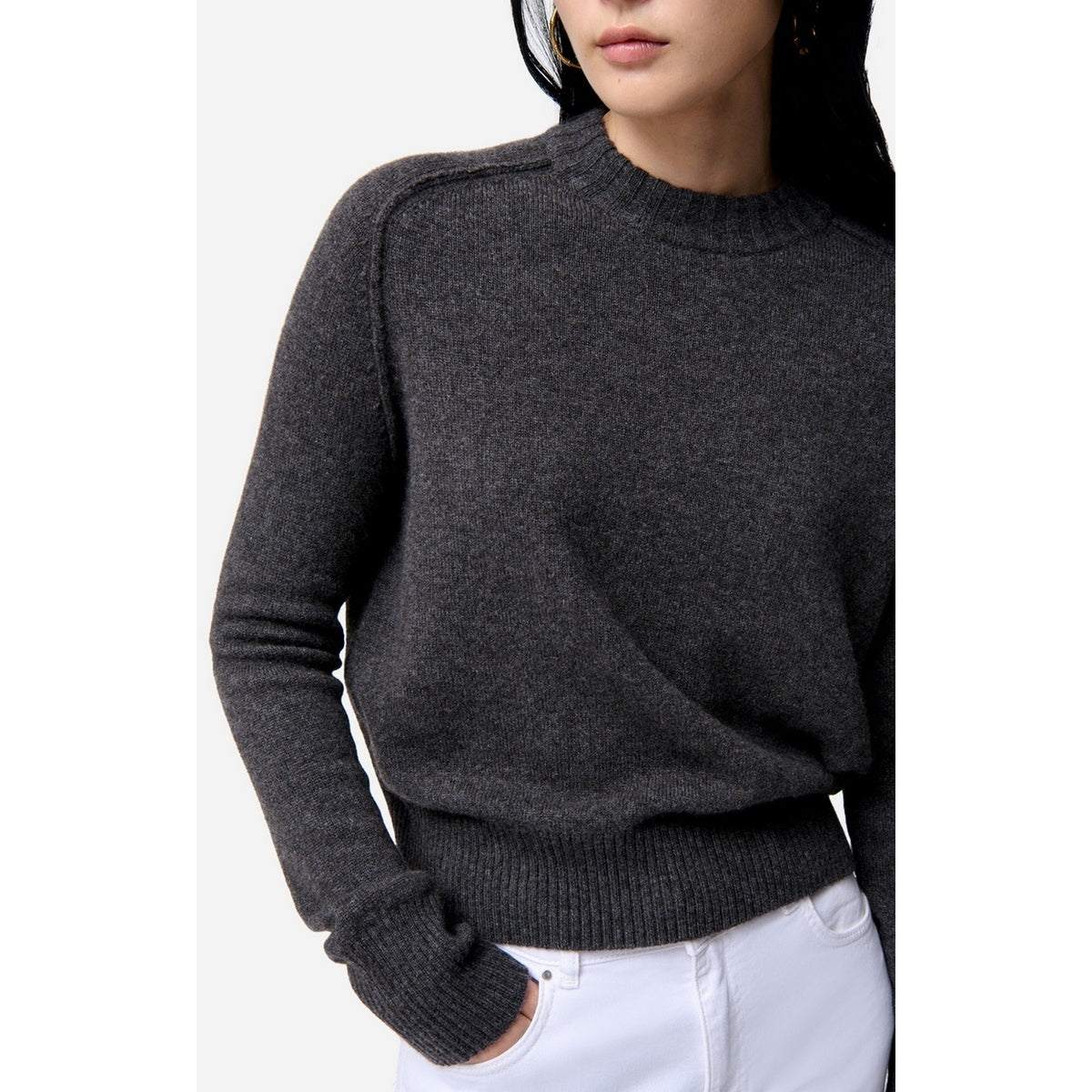 Pull Col Rond Fresia - Anthracite