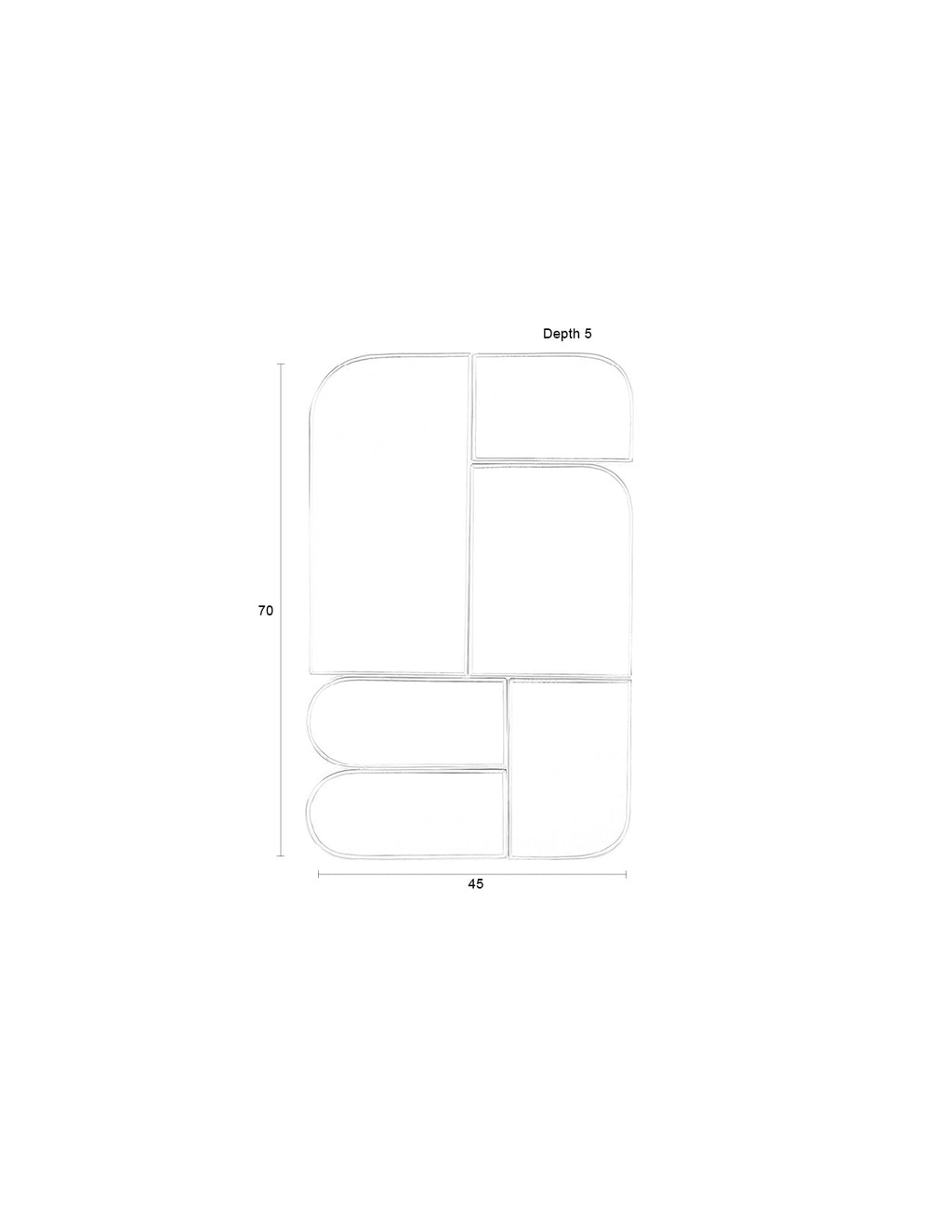 Glamour - Miroir - Fer - Marron Foncé
