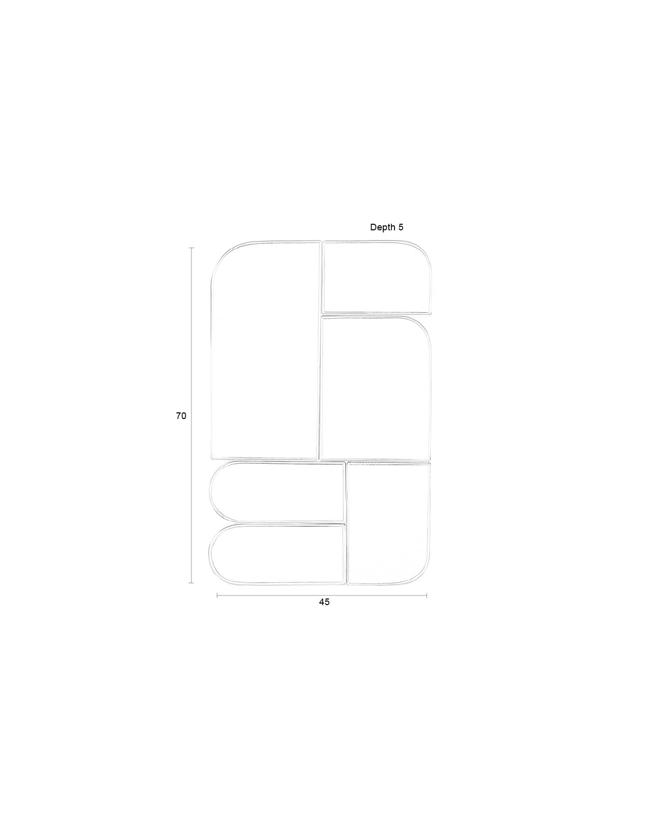 Glamour - Miroir - Fer - Marron Foncé