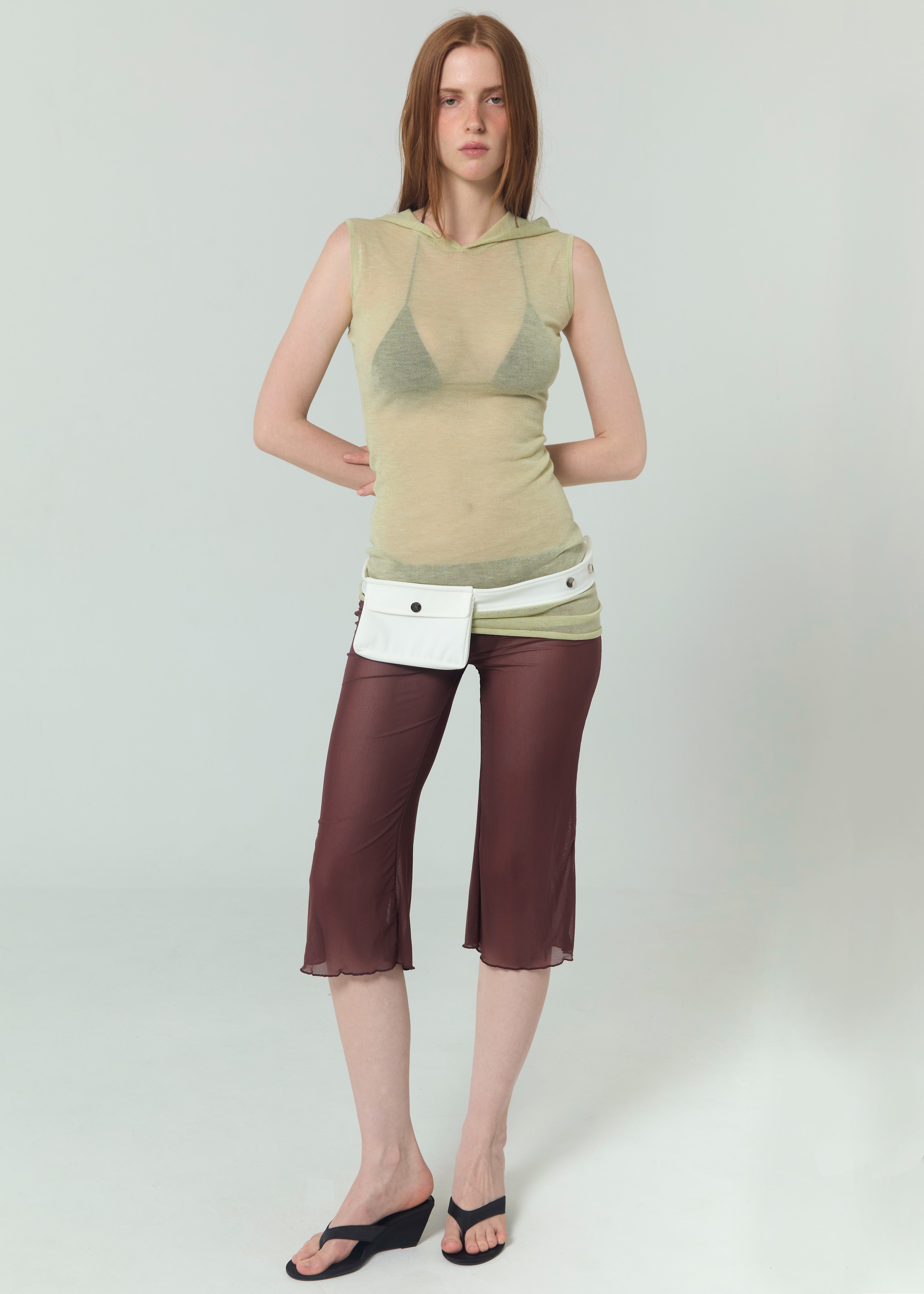 Capri Mesh Trousers - Brown