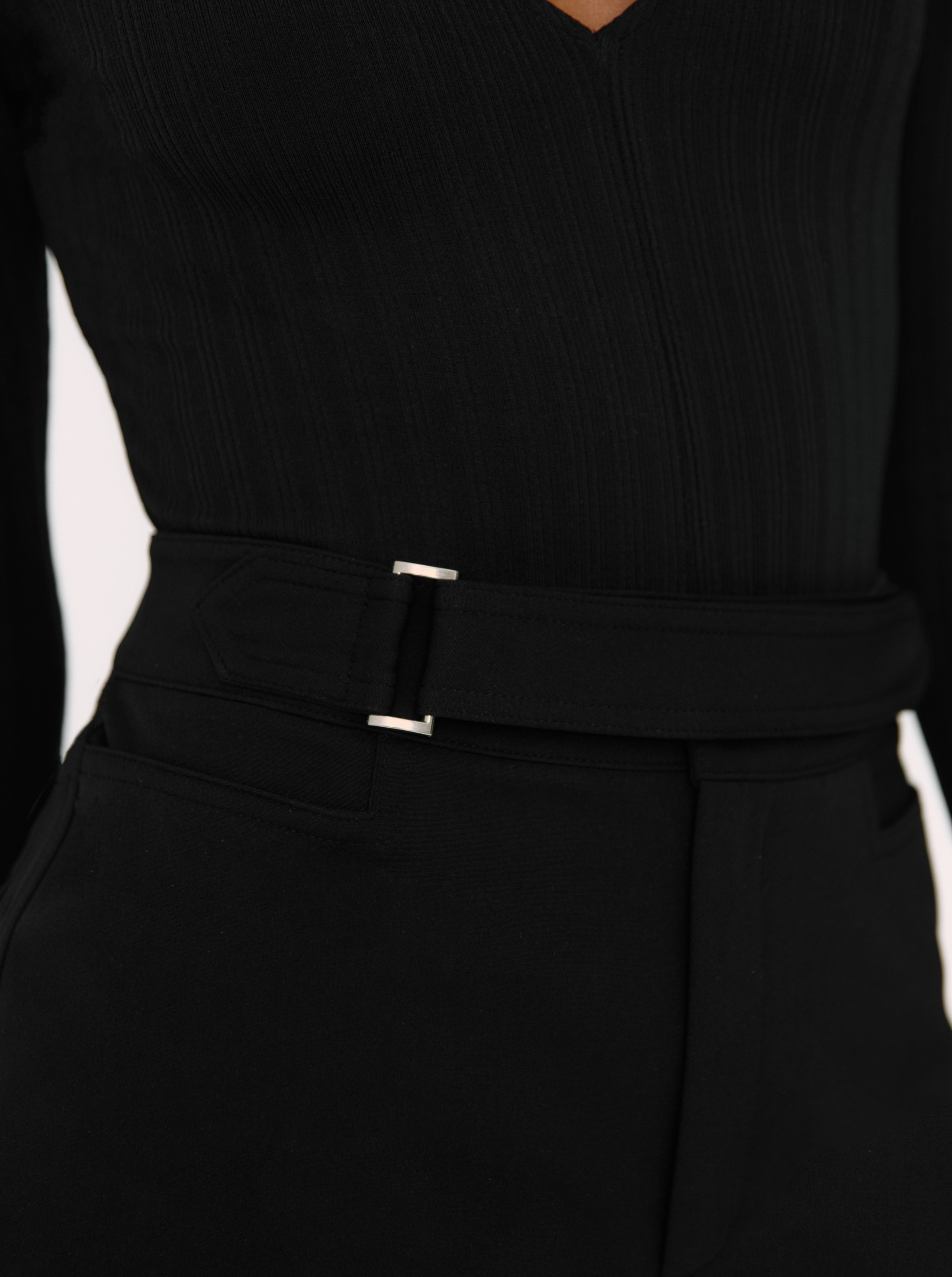 Mini Black Belted Skirt