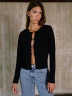 Black Spice top with neckline
