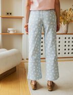 Himmelblaue Jeans Mit Weißen Punkten Roby