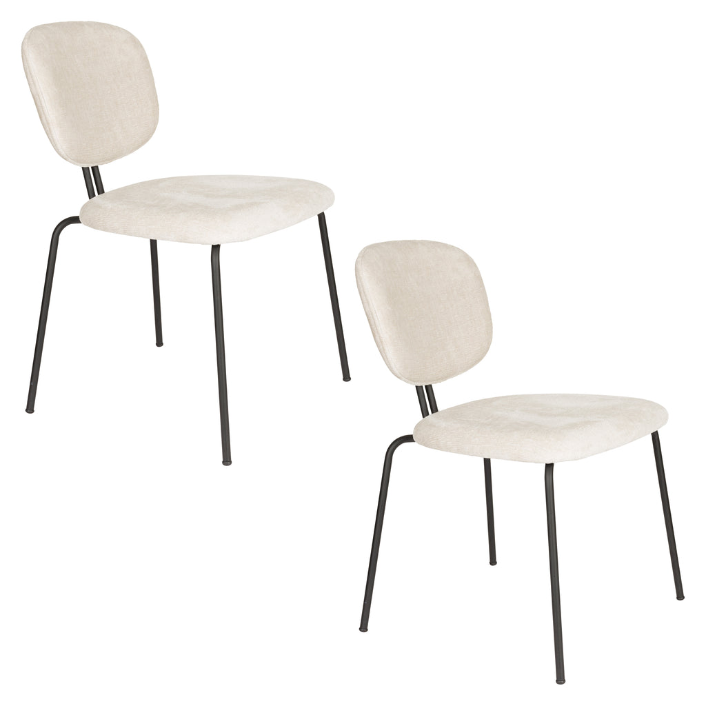Button - Dining Chair - Polyester - Off White/Beige