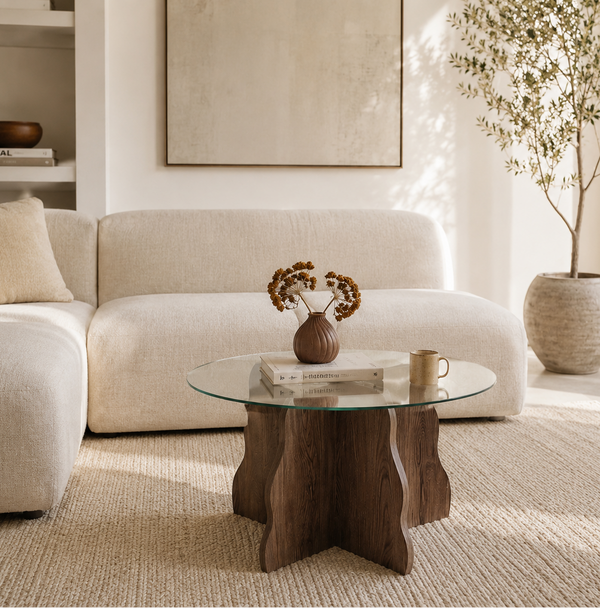 Butterfly Coffee Table - Walnut / Transparent