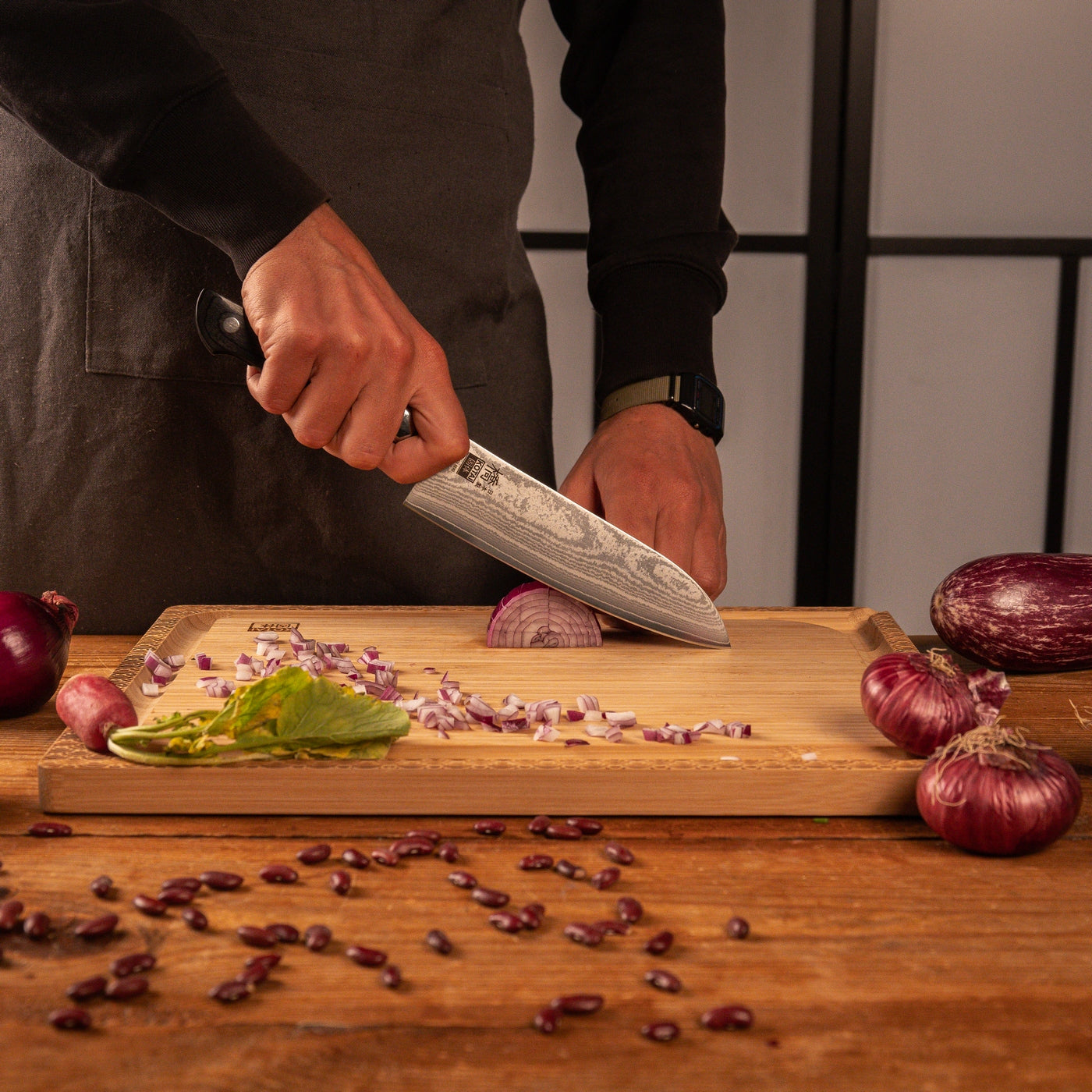 Colección Hashi Damas - Cuchillo Santoku - 18 cm