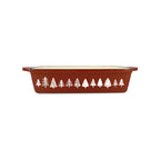 Montagne - Roasting Dish with Pattern - Cast Iron - 39.5x23.5 cm - Brick