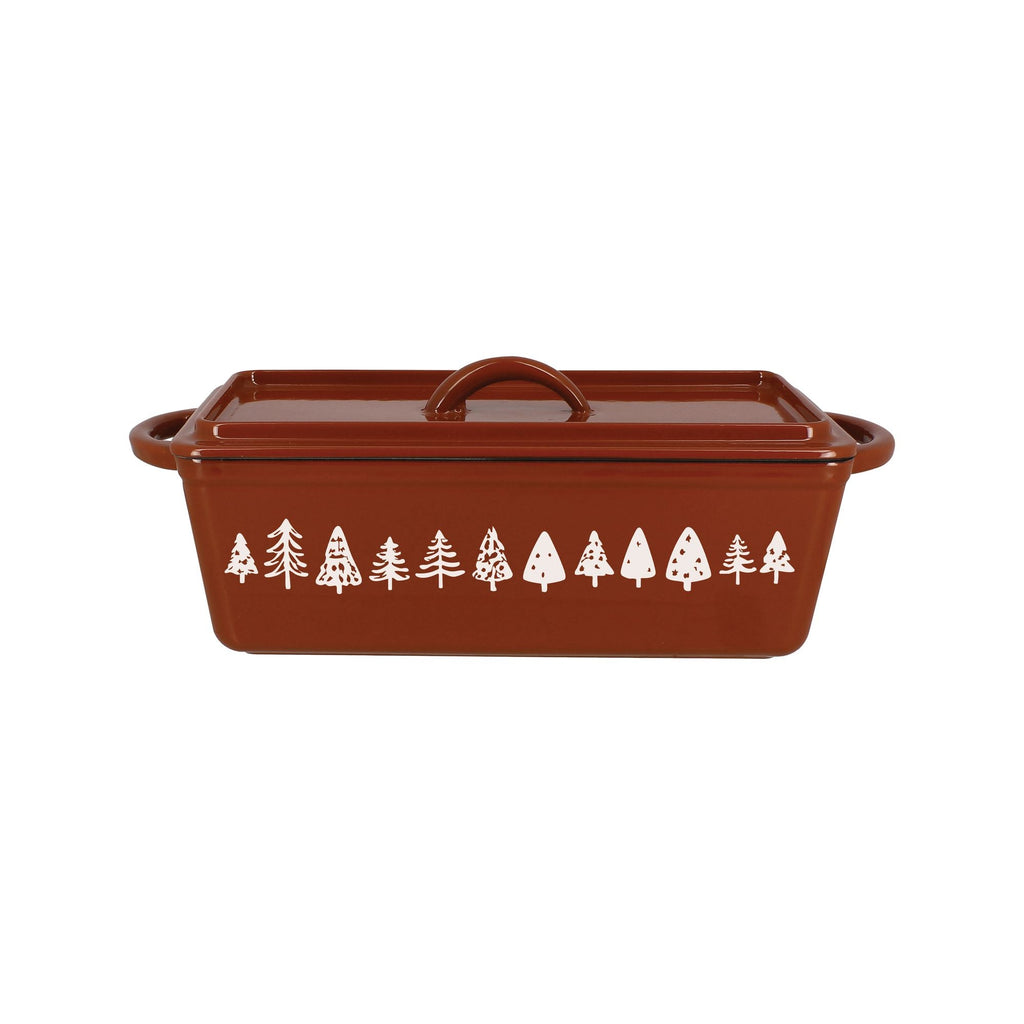 Montagne - Terrine Dish with Pattern - Cast Iron - 34X13.5 cm - Brick
