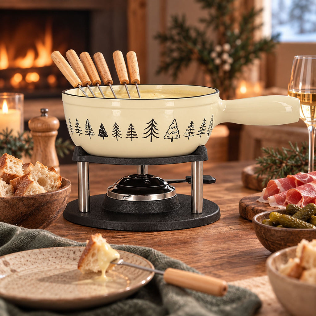 Montagne - Fondue Set With 6 Forks - Cast Iron - 1.9L
