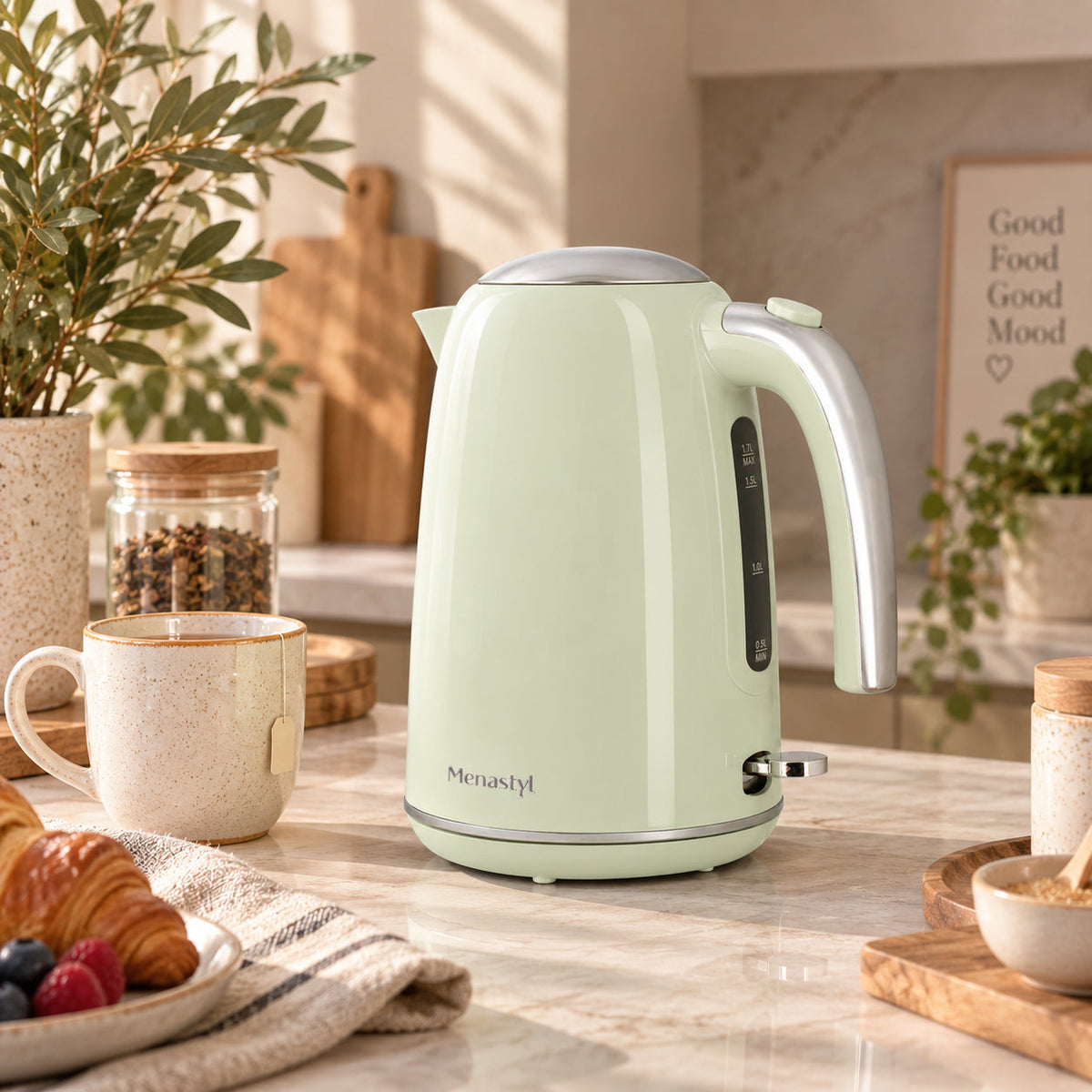 Retro - Elkedel - Rustfrit stål - 1,7 l