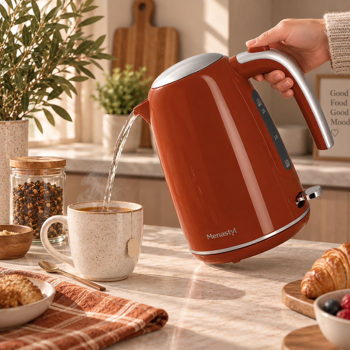 Retro - Elkedel - Rustfrit stål - 1,7 l