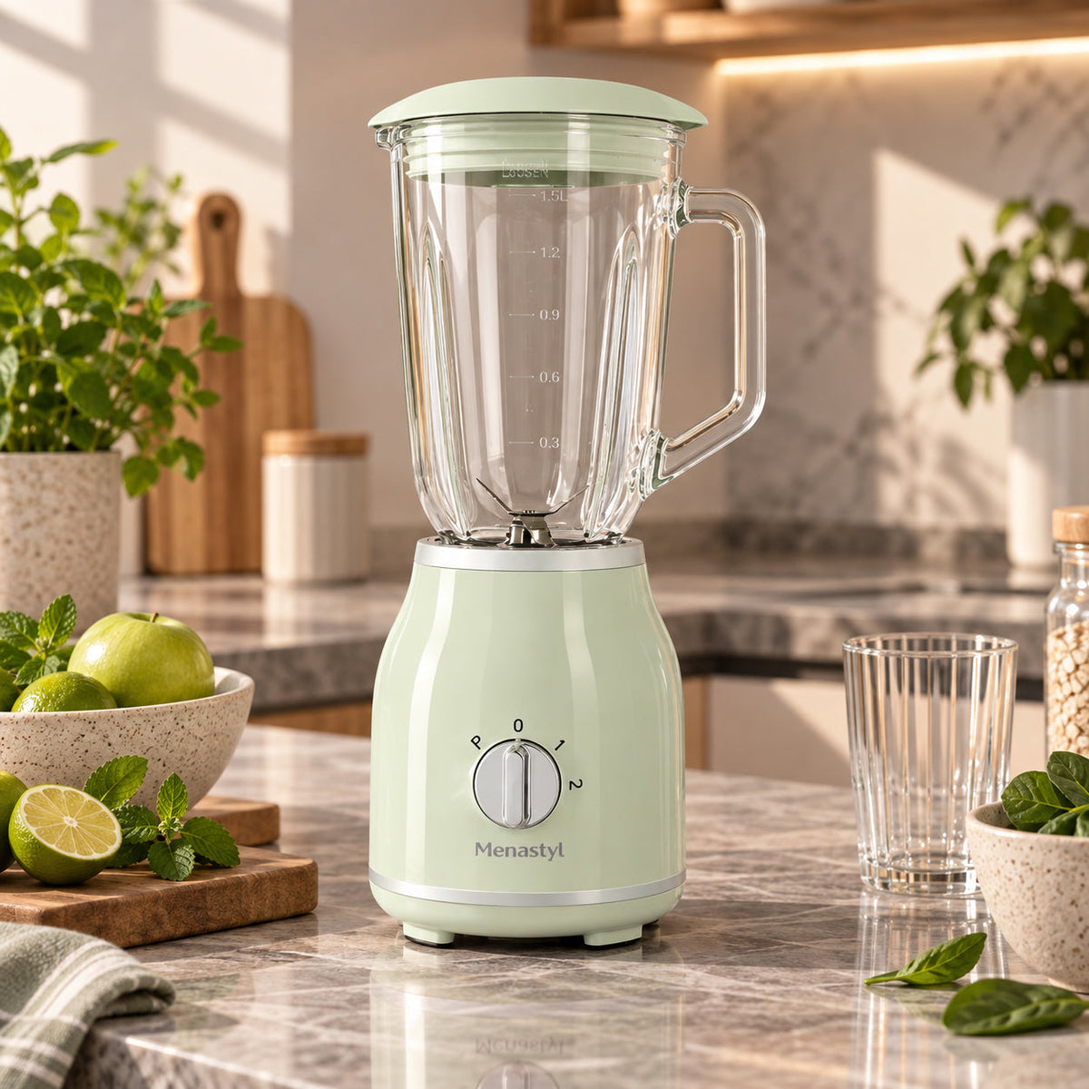 Rétro - Blender - Polypropen Och Glaskanna - 1,5 L